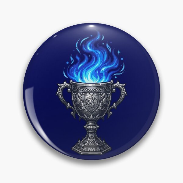 Item preview, Medieval Dragon Chalice with Blue Magic Flame Illustration designed and sold by KreonaTime.