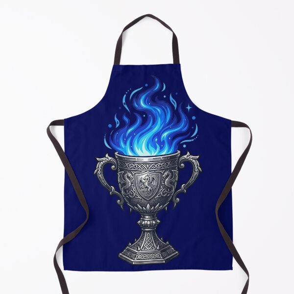 Item preview, Medieval Dragon Chalice with Blue Magic Flame Illustration designed and sold by KreonaTime.