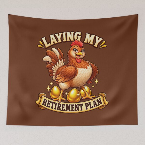 Item preview, Funny Hen Laying Her Golden Retirement Plan designed and sold by Kolibra.