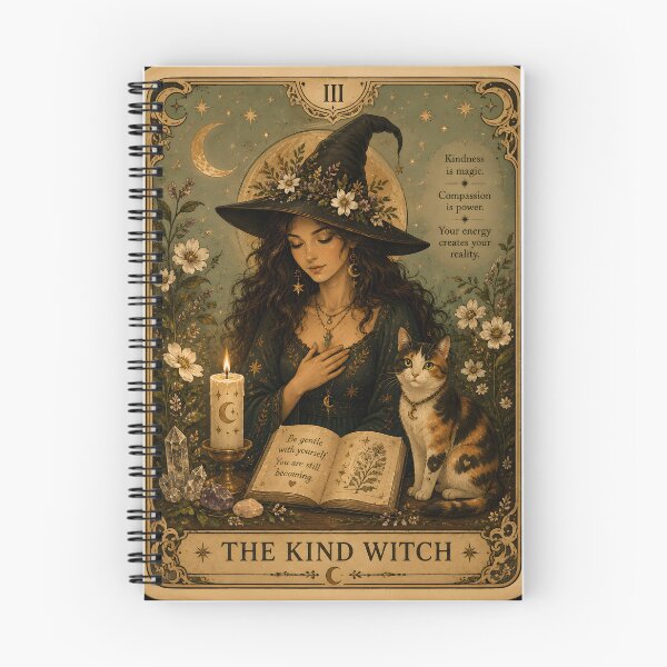 Item preview, The Kind Witch Tarot Card Cat Lover Halloween Compassion Self Care Magic designed and sold by OlgaLuna_design.
