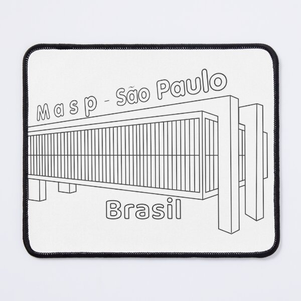 Item preview, Masp Sao Paulo Brasil - Minimalist Black Line Art Modern Museum designed and sold by City Tour Collection.