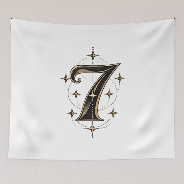 Item preview, Simply 7 Minimalist Celestial Numerology Design designed and sold by NovaMoodCo.