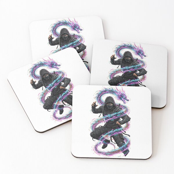 Item preview, Cyberpunk Ninja Master Wrapped In Neon Digital Dragon designed and sold by Surviving Monday Club.