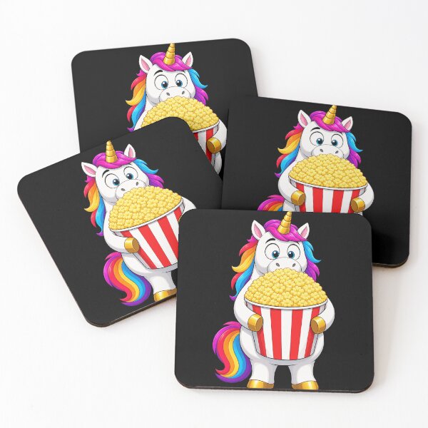 Item preview, Unicorn Movie Night Popcorn Funny Cartoon Design designed and sold by BoyleDesignShop.