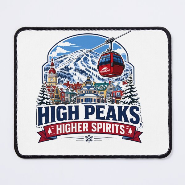Item preview, Mont Tremblant High Peaks Higher Spirits – Colorful Alpine Village – Quebec Ski Resort Art designed and sold by bobscraze.