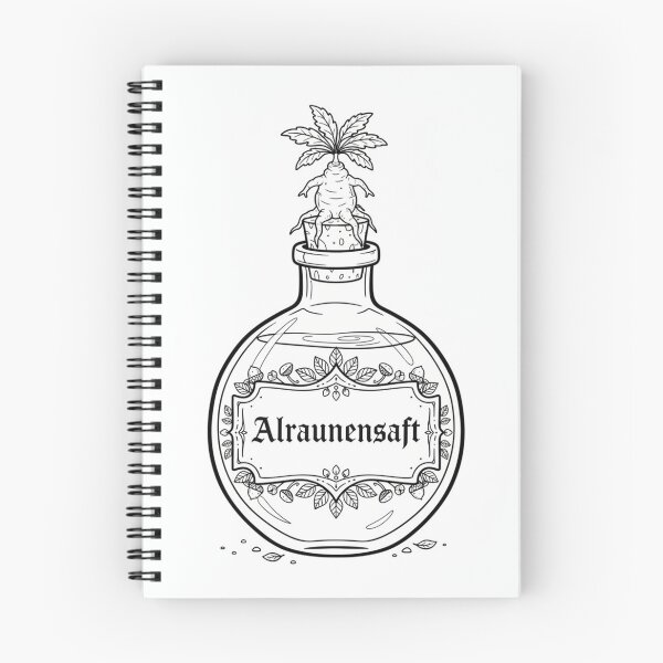 Item preview, Alraunensaft Mandrake Potion Bottle Black and White  designed and sold by LenNo9881.