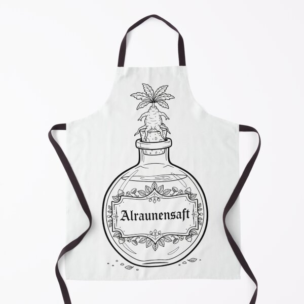 Item preview, Alraunensaft Mandrake Potion Bottle Black and White designed and sold by LenNo9881.