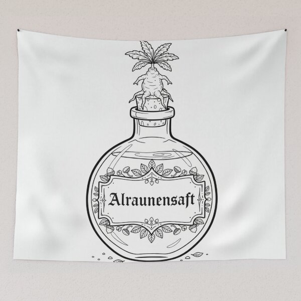 Item preview, Alraunensaft Mandrake Potion Bottle Black and White  designed and sold by LenNo9881.