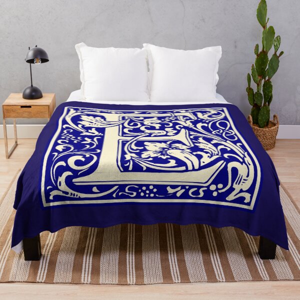 Item preview, William Morris Vintage Letra E Monograma Inicial Azul designed and sold by Jeallan Designs.