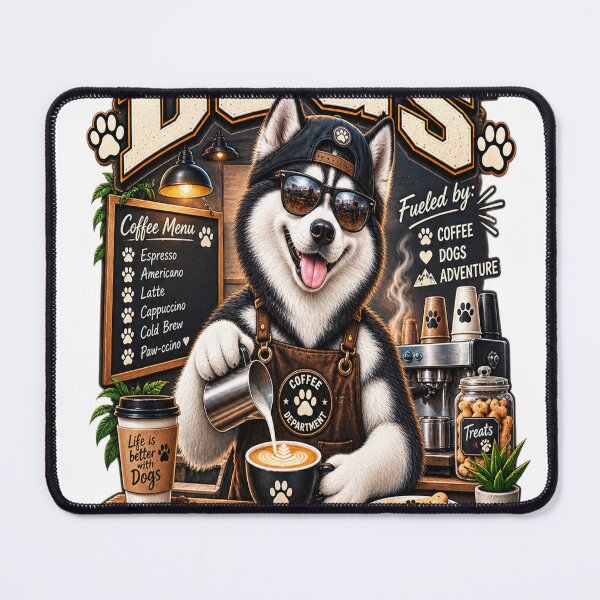Item preview, Siberian Husky Coffee Lover Barista Dog Vintage Cafe Graphic designed and sold by TeeVibeHaus.