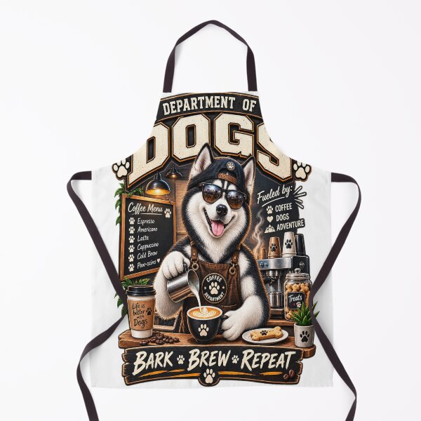 Item preview, Siberian Husky Coffee Lover Barista Dog Vintage Cafe Graphic designed and sold by TeeVibeHaus.