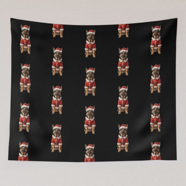 Item preview, Merry Christmas German Shepherd Dog With Santa Hat designed and sold by SOUFIANE1991.