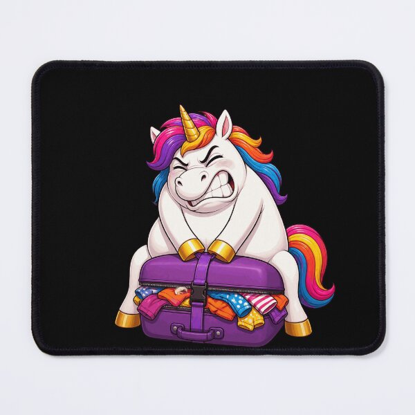 Item preview, Unicorn Sitting On Overpacked Suitcase Funny Design designed and sold by BoyleDesignShop.