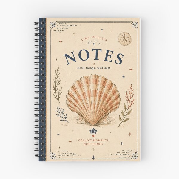 Item preview, Vintage Seashell Notes Coastal Journal designed and sold by Turtle Club.