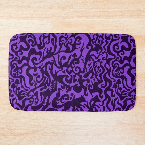 Item preview, Hidden Fox & Mushrooms - Violet Gestalt Seamless Pattern designed and sold by Pulpa-grafica.