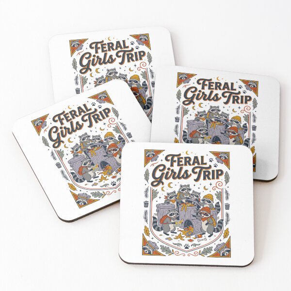 Item preview,  Feral Girls Trip Raccoons designed and sold by TeeARTHY.