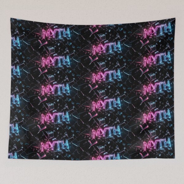 Item preview, MYTH Neon Typography Shattered Glass Cyberpunk designed and sold by LenNo9881.