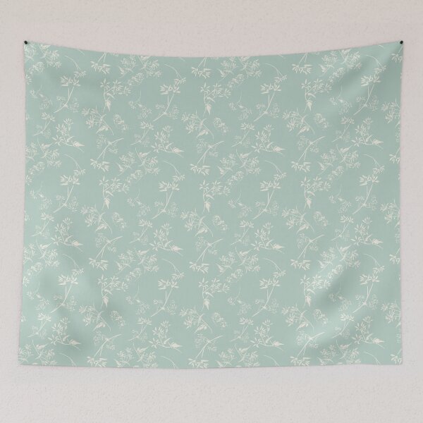 Item preview, Vintage Drifting Otter - Sage Green and Cream Toile Floral Pattern designed and sold by sheseddit.