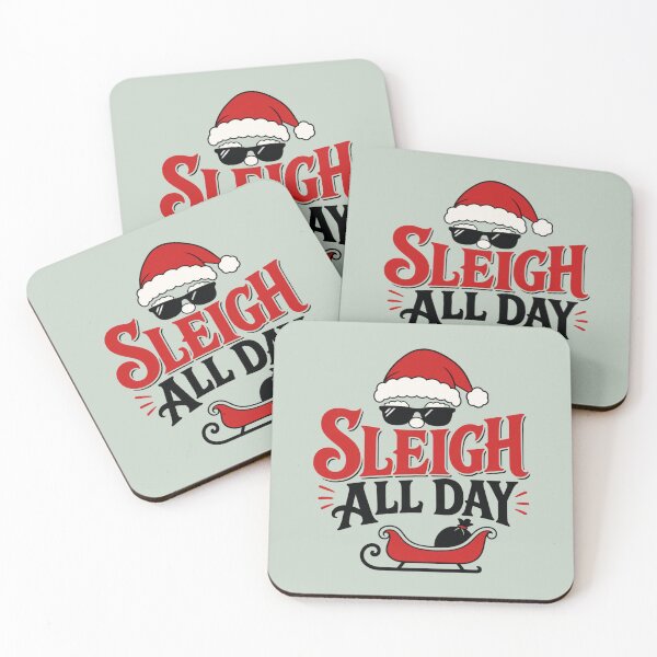 Item preview, Sleigh All Day Cool Santa Christmas Pun designed and sold by Clean Print Goods.