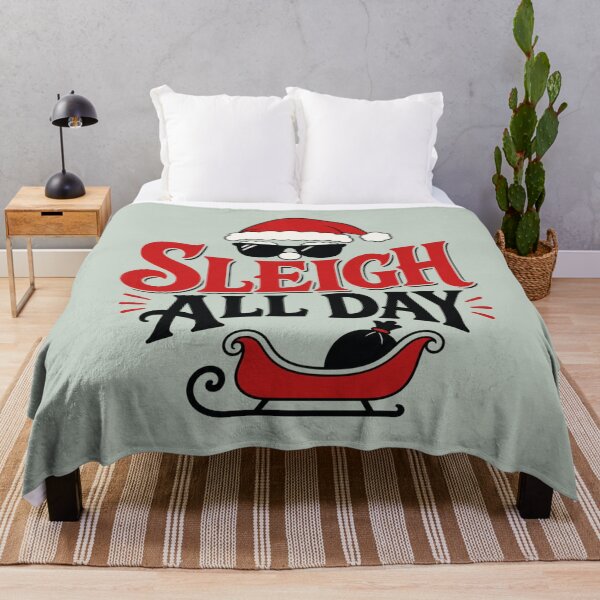 Item preview, Sleigh All Day Cool Santa Christmas Pun designed and sold by Clean Print Goods.