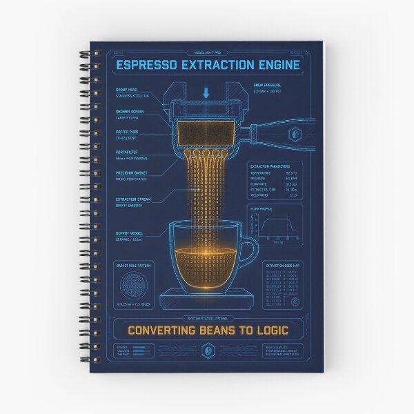 Item preview, Espresso Extraction Engine Binary Code Coffee Programmer designed and sold by ThirdShiftLab.