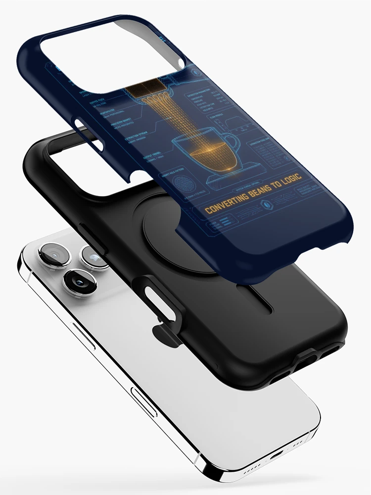 Thumbnail 2 of 4, iPhone Case, Espresso Extraction Engine Binary Code Coffee Programmer designed and sold by ThirdShiftLab.