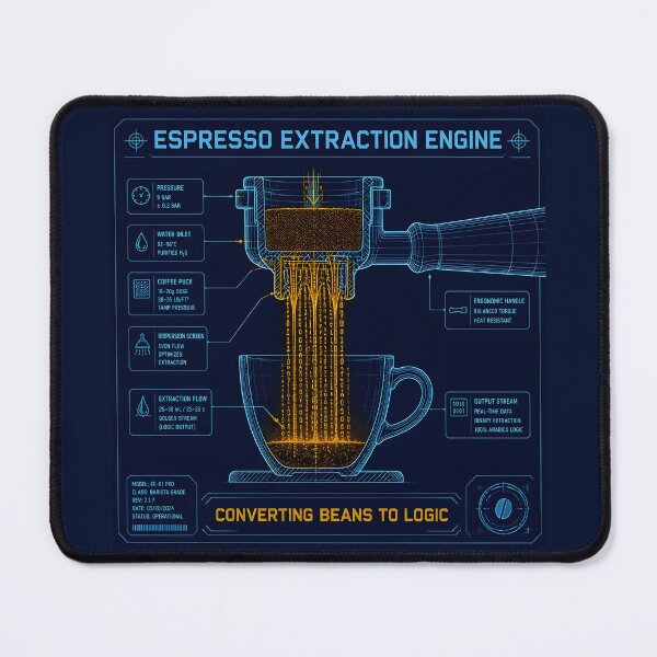Item preview, Espresso Extraction Engine Binary Code Coffee Programmer designed and sold by ThirdShiftLab.