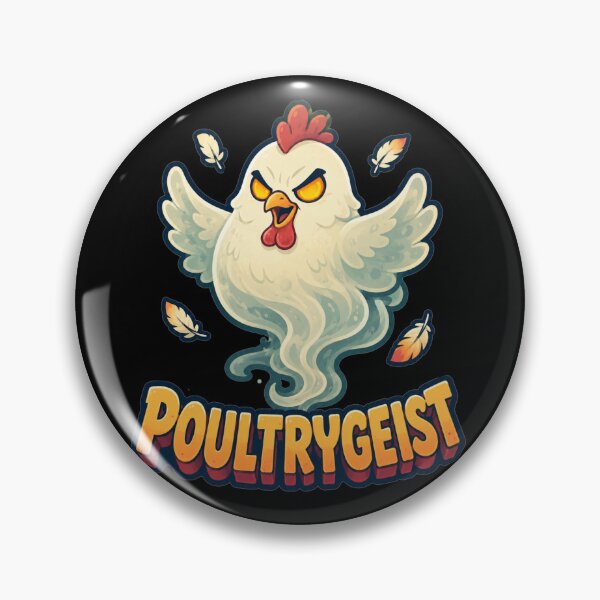Item preview, Poultrygeist Glowing Eyes Cartoon Chicken Art Halloween Chicken Pun Gift for Chicken Lovers designed and sold by Nightarel.