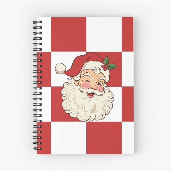 Item preview, Vintage Winking Santa Red and White Checkerboard designed and sold by Uniquely Yours.