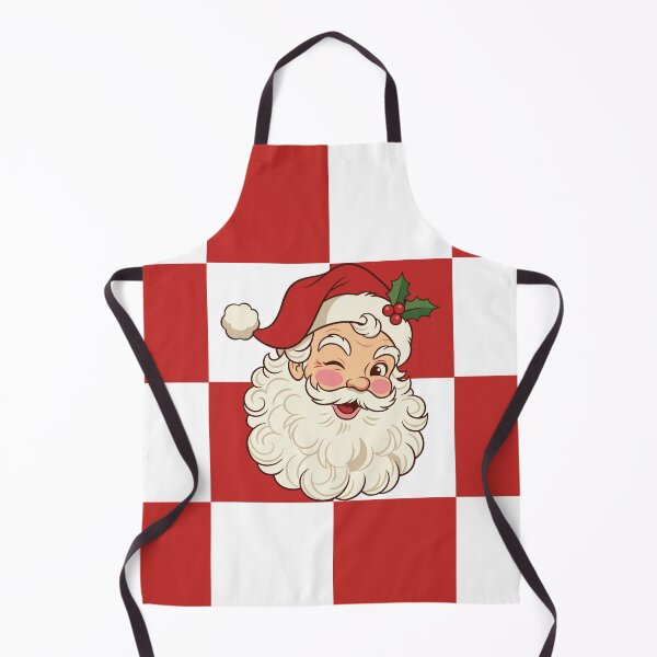Item preview, Vintage Winking Santa Red and White Checkerboard designed and sold by Uniquely Yours.