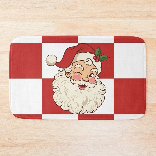 Item preview, Vintage Winking Santa Red and White Checkerboard designed and sold by Uniquely Yours.