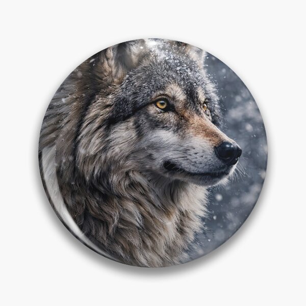 Item preview, Majestic Wolf in Snowy Forest Season Wintery Solstice Yule Seasons Greetings designed and sold by Stephanie Laird.