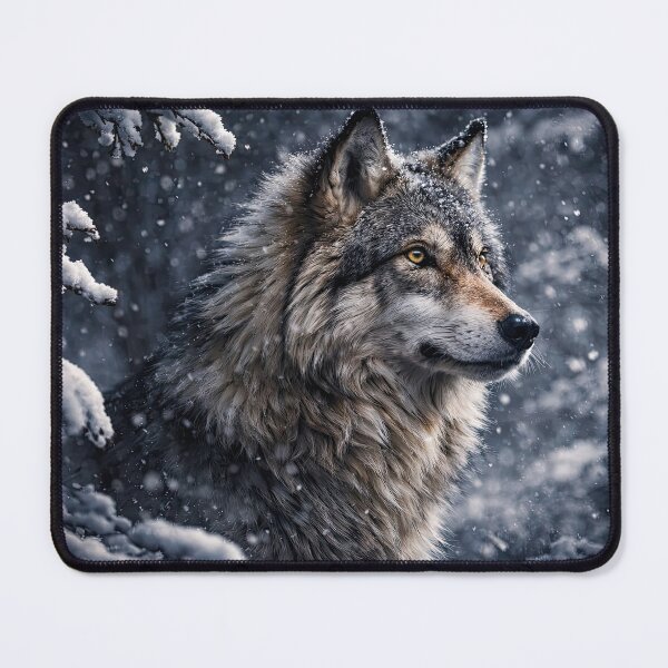 Item preview, Majestic Wolf in Snowy Forest Season Wintery Solstice Yule Seasons Greetings designed and sold by Stephanie Laird.
