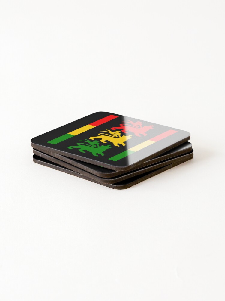 Thumbnail 4 of 5, Coasters (Set of 4), Three Rasta Lions designed and sold by RastaColors.