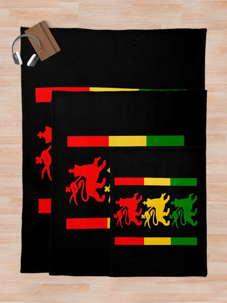 Thumbnail 5 of 6, Throw Blanket, Three Rasta Lions designed and sold by RastaColors.