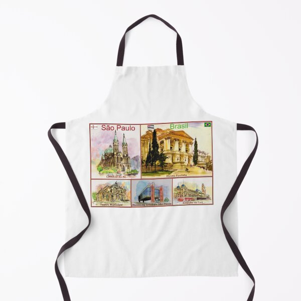 Item preview, Sao Paulo Brazil Landmarks - Watercolor Collection Vintage Postcard designed and sold by Sampa In Focus.