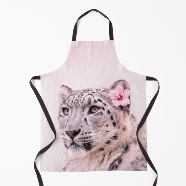 Item preview, Elegant Snow Leopard with Pink Hibiscus designed and sold by JenniferMoren.