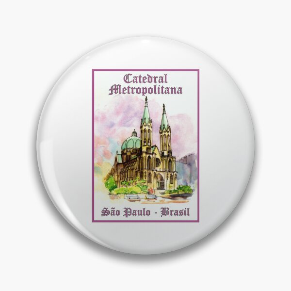 Item preview, Se Cathedral Sao Paulo - Metropolitan Cathedral Watercolor Brasil designed and sold by City Tour Collection.