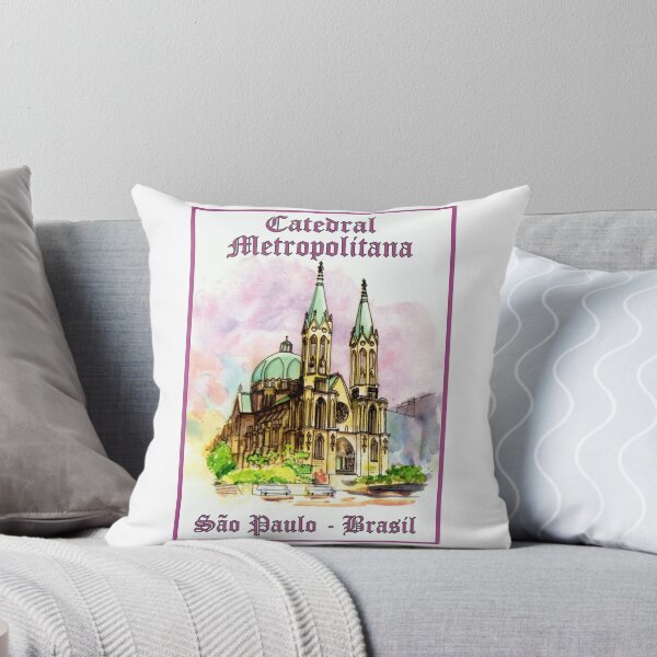 Item preview, Se Cathedral Sao Paulo - Metropolitan Cathedral Watercolor Brasil designed and sold by Sampa In Focus.