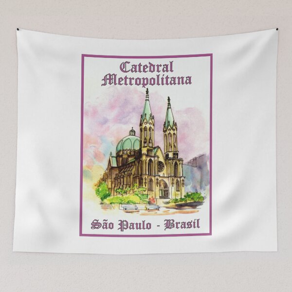 Item preview, Se Cathedral Sao Paulo - Metropolitan Cathedral Watercolor Brasil designed and sold by Sampa In Focus.