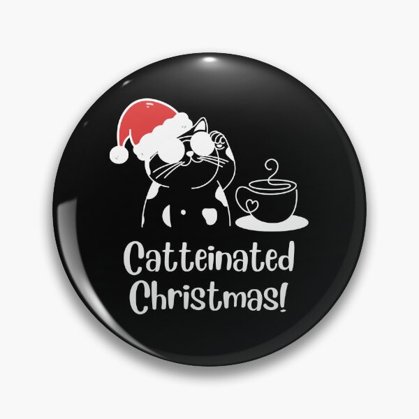 Item preview, Catteinated Christmas – Black Funny Coffee and Cat Lover Holiday Minimalist Design Funny quote designed and sold by Artycom.