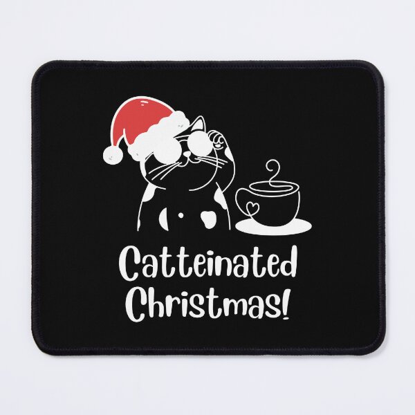 Item preview, Catteinated Christmas – Black Funny Coffee and Cat Lover Holiday Minimalist Design Funny quote designed and sold by Artycom.