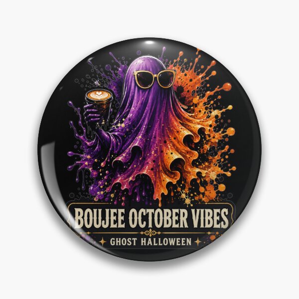Item preview, Boujee October Vibes Ghost Halloween Colorful Splash Art Gift for Halloween Lovers designed and sold by Nightarel.