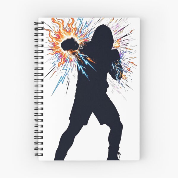 Item preview, Fire And Lightning Boxing Warrior Silhouette Punch designed and sold by Surviving Monday Club.