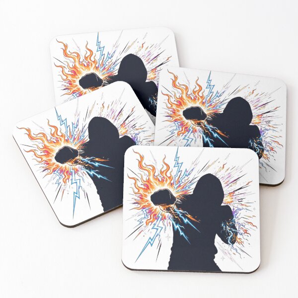 Item preview, Fire And Lightning Boxing Warrior Silhouette Punch designed and sold by Surviving Monday Club.