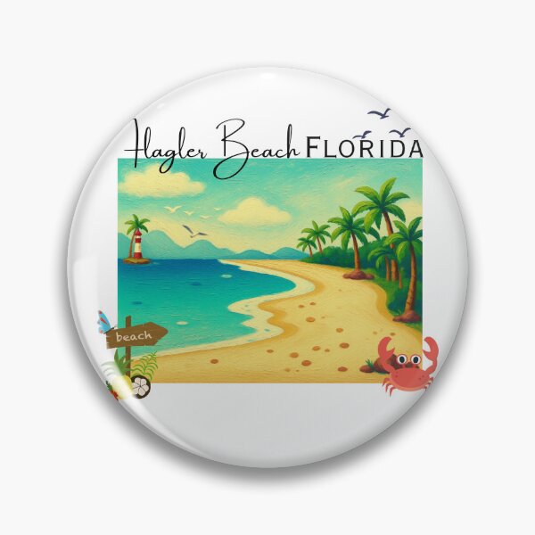 Item preview, Flagler Beach Florida Vintage Travel Poster | Retro Coastal Art Print designed and sold by DonnaRaine.
