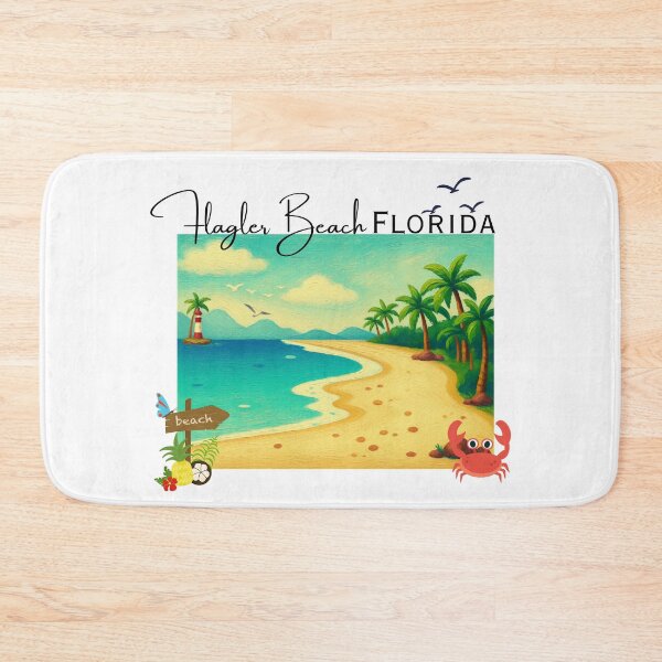 Item preview, Flagler Beach Florida Vintage Travel Poster | Retro Coastal Art Print designed and sold by DonnaRaine.