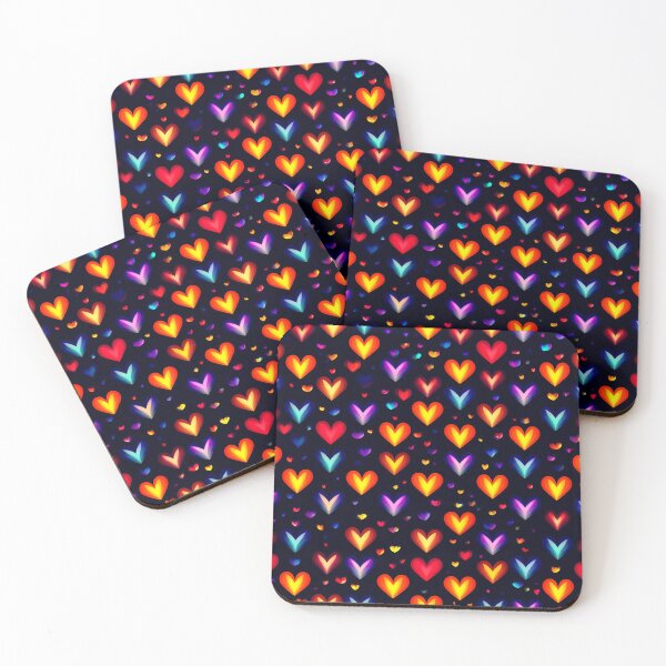 Item preview, Colorful Glowing Hearts Pattern – Vibrant Neon Love Design designed and sold by IMuDesigner.