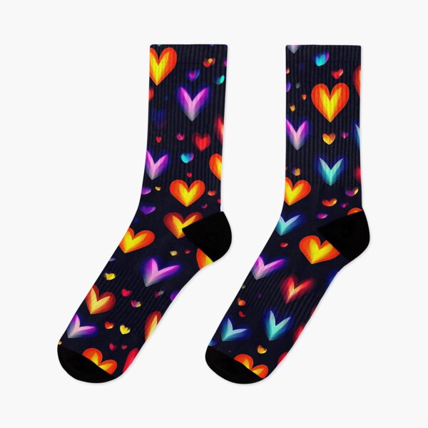 Item preview, Colorful Glowing Hearts Pattern – Vibrant Neon Love Design designed and sold by IMuDesigner.