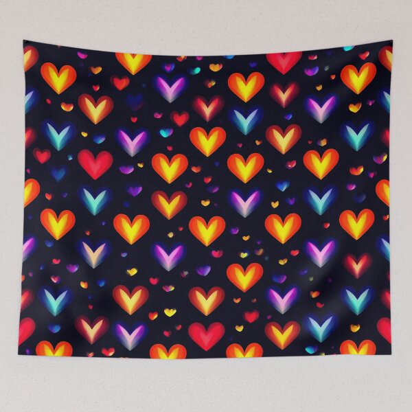 Item preview, Colorful Glowing Hearts Pattern – Vibrant Neon Love Design designed and sold by IMuDesigner.